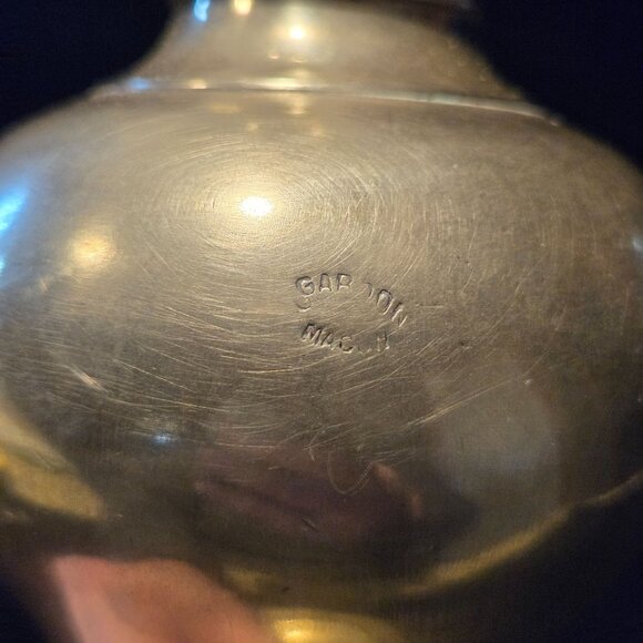 Antique Gardon Macon Brass Whale Oil Lamp Adjustable Wick & Engraved Marking - Picture 2 of 10